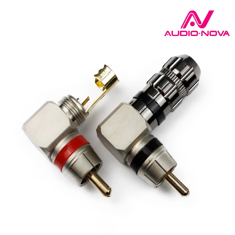AUDIO NOVA RCA.22C  RCA коннектор, угловой, для сигнальных кабелей D 8мм, 1 штука. Полностью МЕДНЫЙ. (1)