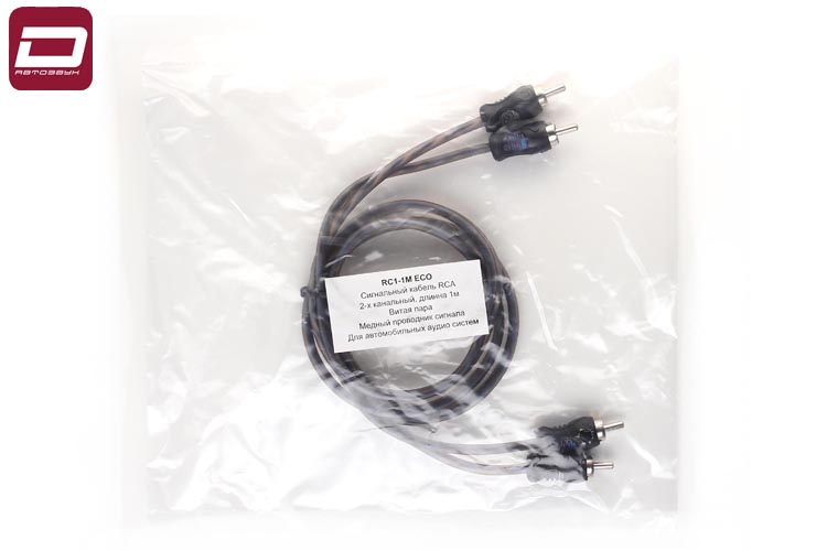 AUDIO NOVA RC1-1M ECO  Сигнальный кабель RCA, 2-х канальный, длинна 1м, витая пара, медный проводник (1)