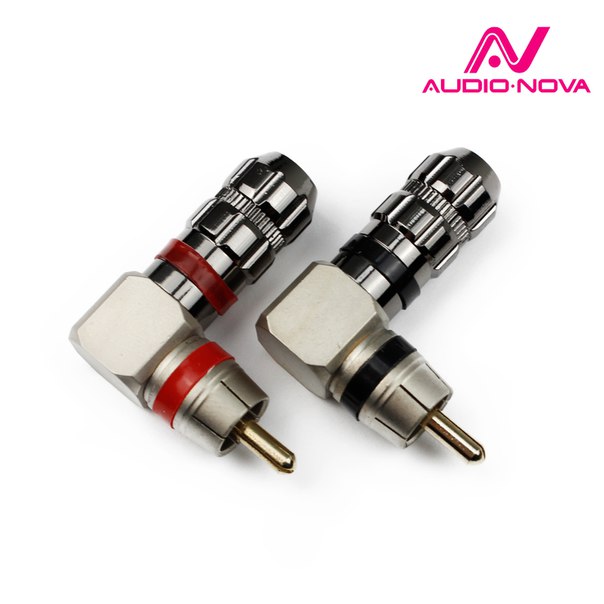 AUDIO NOVA RCA.22C  RCA коннектор, угловой, для сигнальных кабелей D 8мм, 1 штука. Полностью МЕДНЫЙ.