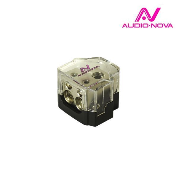 AUDIO NOVA DB14S  Распределитель питания. Вход 1х0Ga (до 54мм²) -Выход 2х4Ga (2х20мм²) + 2x8GA (2x10 (4)