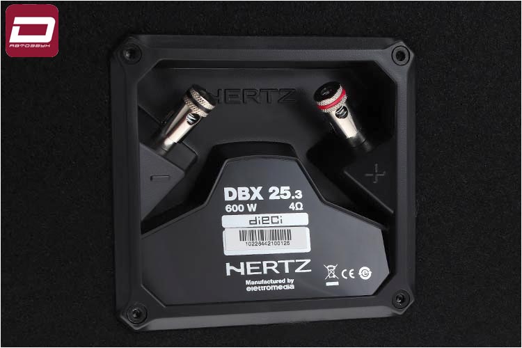 Hertz DBX 25.3  сабвуфер 25см в корпусе труба, 4 Ом, RMS_макс. 300_600 Вт, 28-350 Гц, 92 дБ., 11,9kg (1)