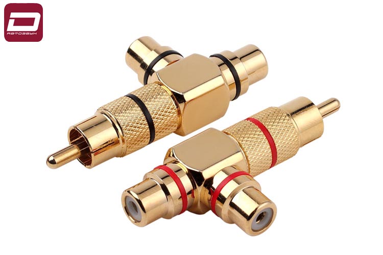 AUDIO NOVA RCA.Y  Сигнальные коннекторы. RCA-Y адаптеры 1-папа и 2-мамы. Пара. Для автомобильных ауд