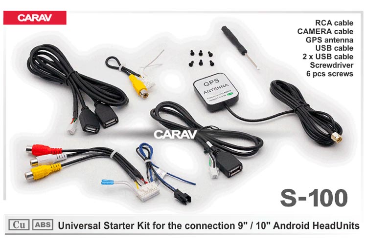 CARAV S-100  Cтартовый комплект для подключения 7  9  10.1  ANDROID- магнитол