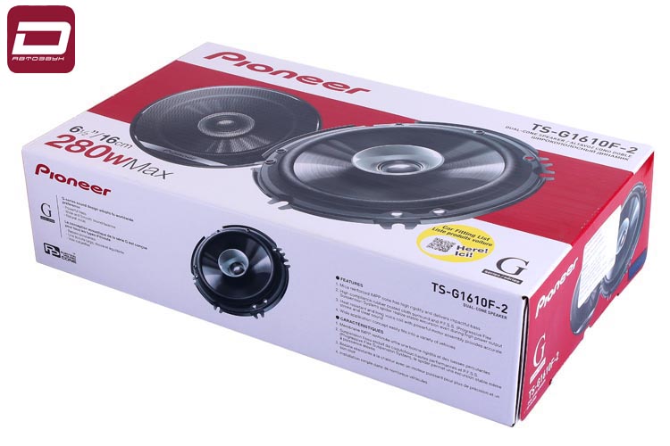 Pioneer TS-G1610F-2   2-широкополосная коаксиальная  акустика 16,5 см (1)