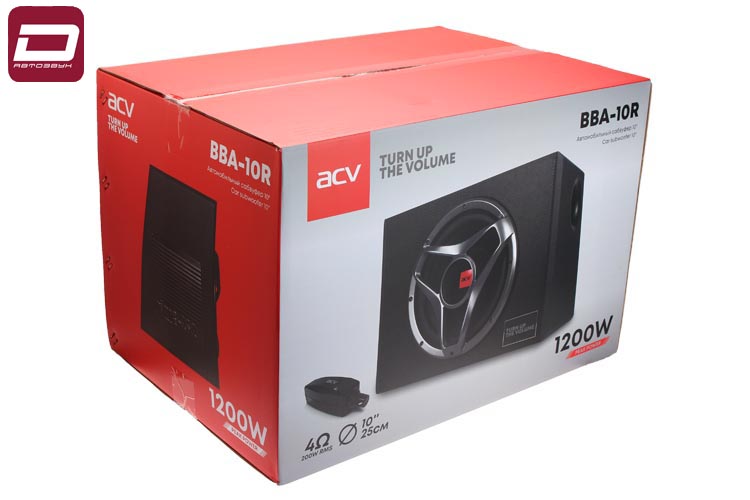 ACV BBA-10R  активный фазоинверторный сабвуфер 25см в корпусе, RMS_max_ 1200 Вт, 4 Ом, ЧХ_ 38-122 Гц (1)