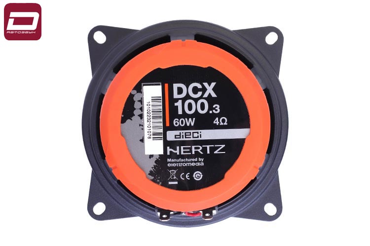 Hertz DCX 100.3  2-х полосная акустика 10см, 4 Ом, 30_60 Вт, 70-21000 Гц, 92 дБ_2,83 В_м, НЧ_ V-cone (5)