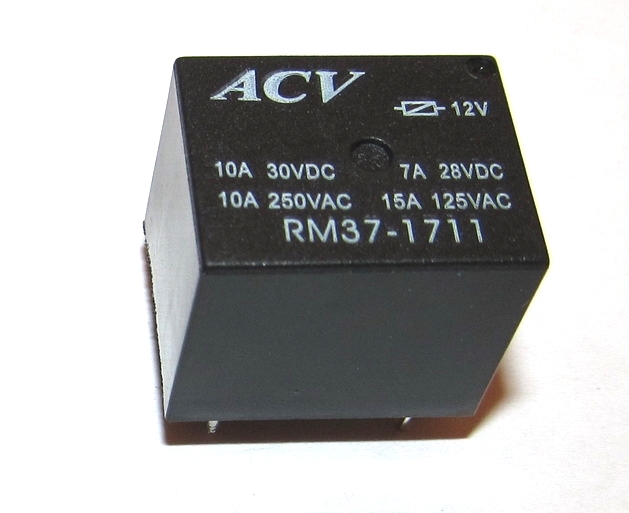 ACV RM37-1711 реле 5-ти контактное, мини, 12-14В, 15А, герметичный корпус