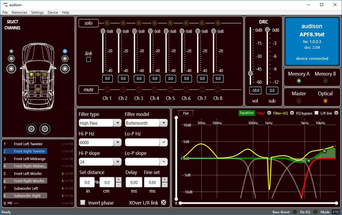 Audison AP F8.9 Bit  усилитель со встроенным цифровым аудиопроцессором (DSP), 8 каналов усиления, 9- (4)