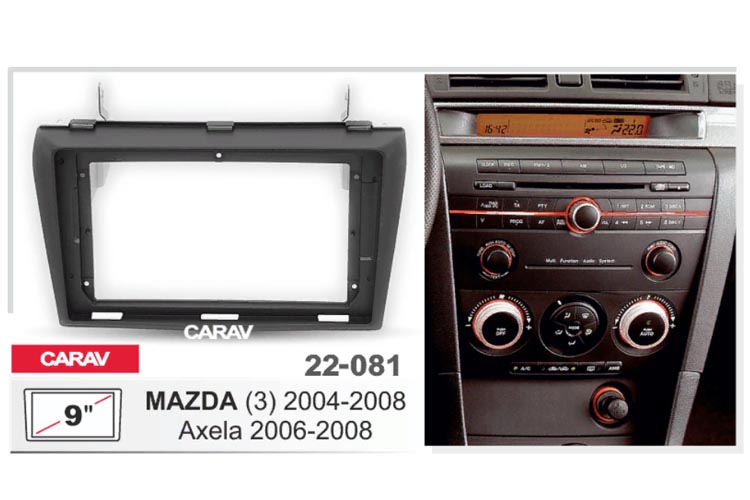 CARAV 22-081   9  монтажная рамка для MAZDA ( 3) Demio  c 2004-2008, Axela 2006-08 ( с крепежом)