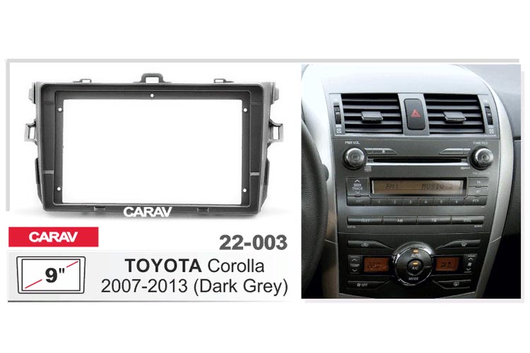 CARAV 22-003  2 DIN Переходная рамка для магнитолы для TOYOTA Corolla 2007-2013, 9  дюймов (Ver.1)