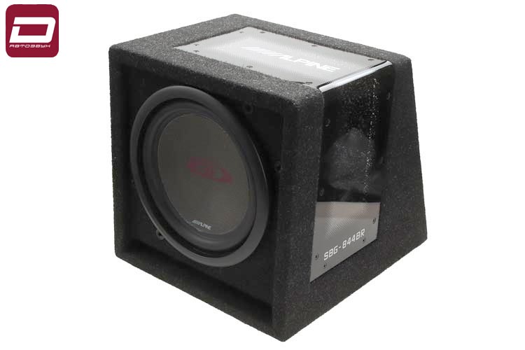Alpine SBG-844BR сабвуфер 20см в корпусе с фазоинвертором, RMS_макс.120_400 Вт, 4Ом, 34-1500Гц, разм