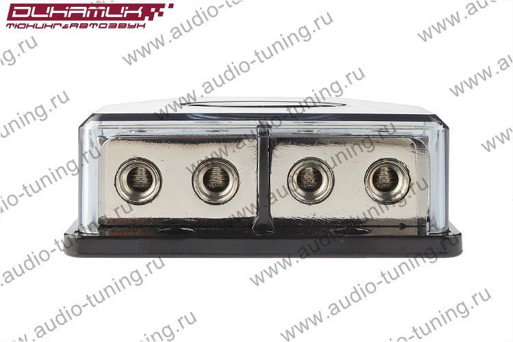AUDIO NOVA DB24S  Распределитель питания спаренный. Входы 1 х 0-4Ga (54-20мм²). Выходы 2 х 4-8Ga (2 (4)