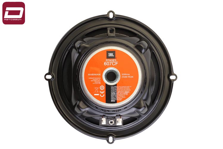 JBL STAGE3 607CF  2-х полосная акустика 16,5см,  3 Ом, MAX 150Вт, RMS 50Вт, 55Гц-20кГц, 92Дб, внешни (2)