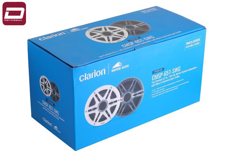 Clarion CMSP-651-SWG Морские 6,5-дюймовые коаксиальные 2-полосные акустические системы серии Premium