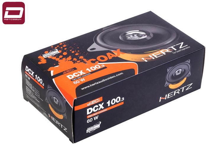 Hertz DCX 100.3  2-х полосная акустика 10см, 4 Ом, 30_60 Вт, 70-21000 Гц, 92 дБ_2,83 В_м, НЧ_ V-cone (2)