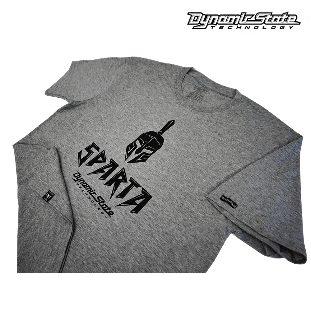 Dynamic State  Футболка серый меланж SPARTA Dynamic State, чёрный принт,XXL  плотность ткани 160 гр  (1)