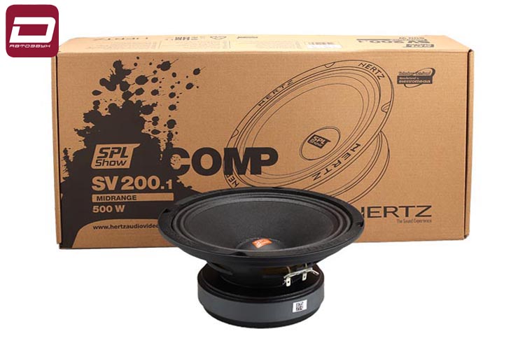 Hertz SV 200.1 SPL  мидвуферы 20см пара, 4 Ом, RMS макс. 250 500 Вт, 96 дБ, 100-7000 Гц, материалт д (4)