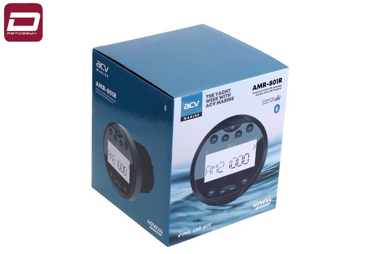 ACV AMR-801R Marine медиа ресивер, круглой формы WMA_WAV_MP3, Bluetooth, 4 х 40 Вт, 1 RCA, USB и AUX (1)