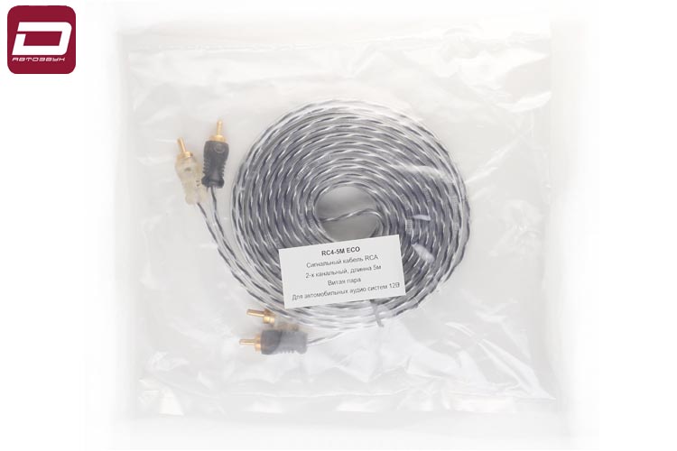 AUDIO NOVA RC4-5M ECO  Сигнальный кабель RCA, 2-х канальный, длинна 5м, витая пара, медный проводник (1)