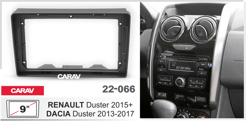 CARAV 22-066   переходная рамка магитолы 9  для RENAULT Duster c 2015г