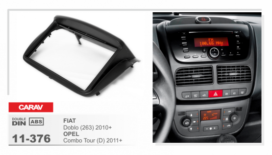 CARAV 11-376  переходная рамка магитолы 2DIN для FIAT Doblo (263) с 2010г., OPEL Combo Tour (D) c 20