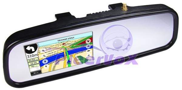PLV  MIR-NAV зеркало заднего вида со встроенным Сенсорным LCD монитором 4,3  (10,9cм), разрешение 48