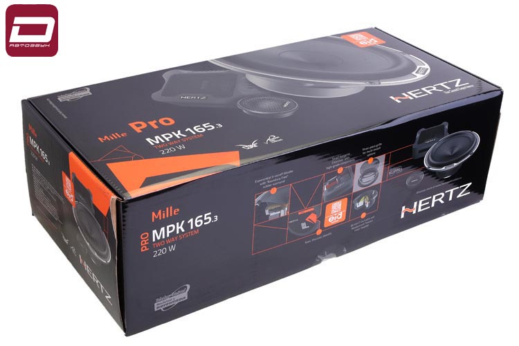 Hertz MPK 165.3 PRO   2-х компонентная акустика 16,5 см. Максимальная мощность, Вт _ 220. Номинальна (1)