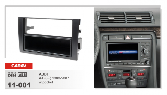 CARAV 11-001 переходная рамка магитолы 1 2DIN для AUDI A4 (8E) 2000-2007г.