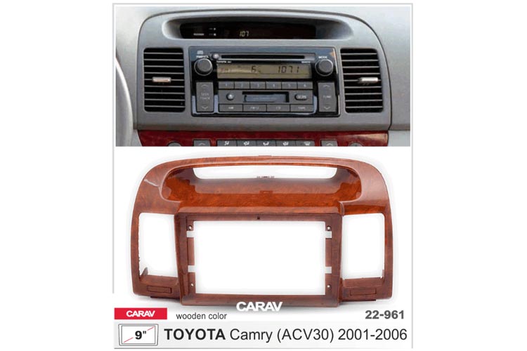 CARAV 22-961  2 DIN Переходная рамка для магнитолы для TOYOTA Camry (ACV30) 2001-2006, 9  дюймов