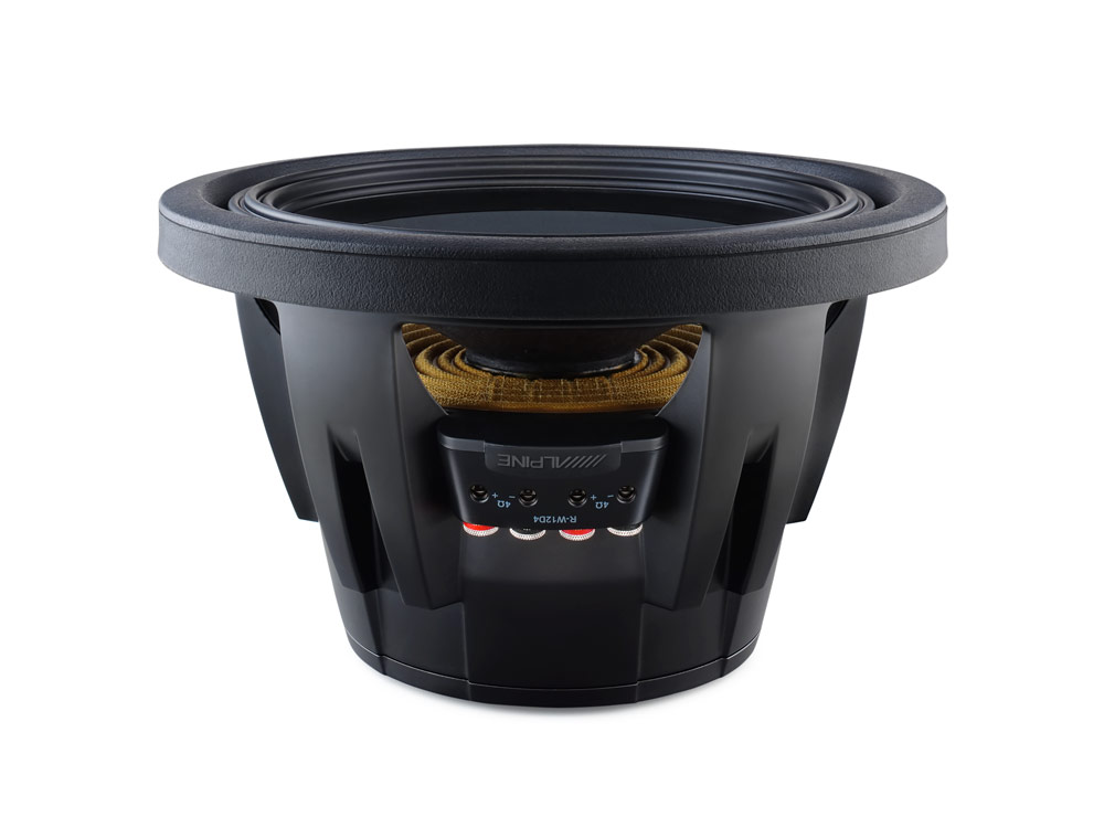 Alpine R-W12D4   сабвуфер 30см for Box, min_RMS_макс.300_750_2250 Вт, 24-200 Гц, 84,7 дБ, 4+4Ом, Qts (3)