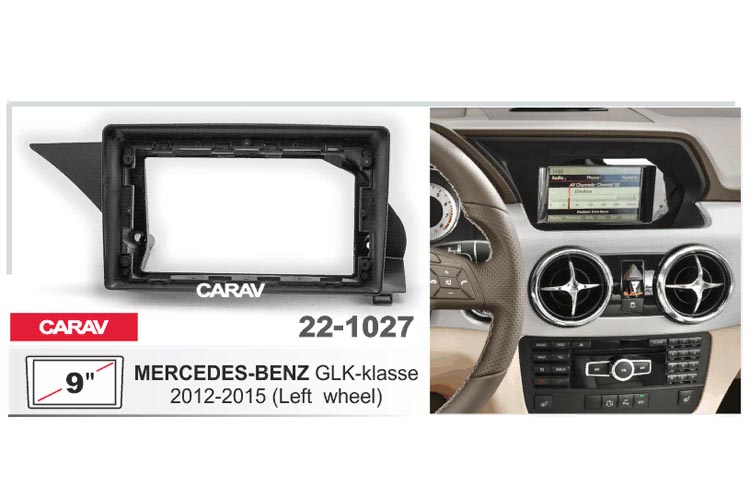 CARAV 22-1027  2 DIN Переходная рамка для магнитолы для MERCEDES-BENZ GLK-Class 2012-2015, 9  дюймов
